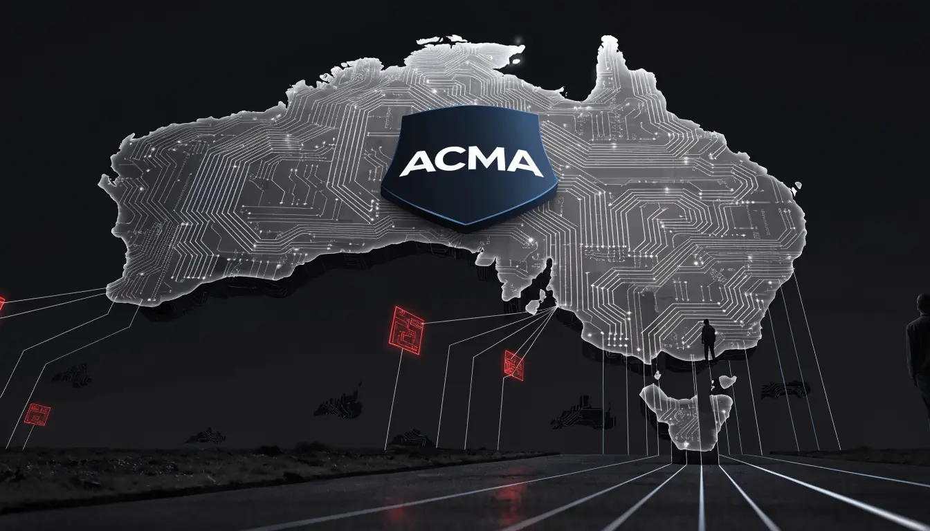Map with digital barriers representing ACMA blocking offshore sites